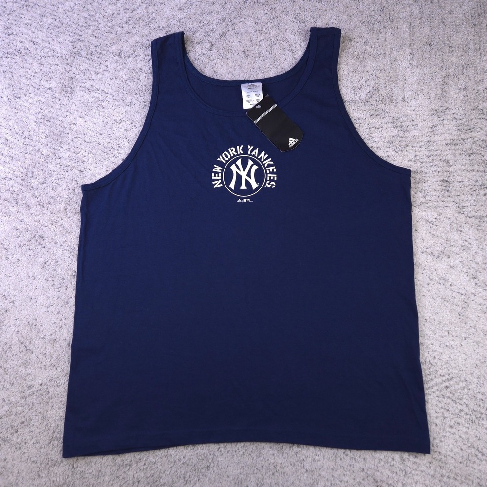 VTG New York Yankees Shirt Mens XL Tank Top Adidas Y2K Made In USA Blue NWT